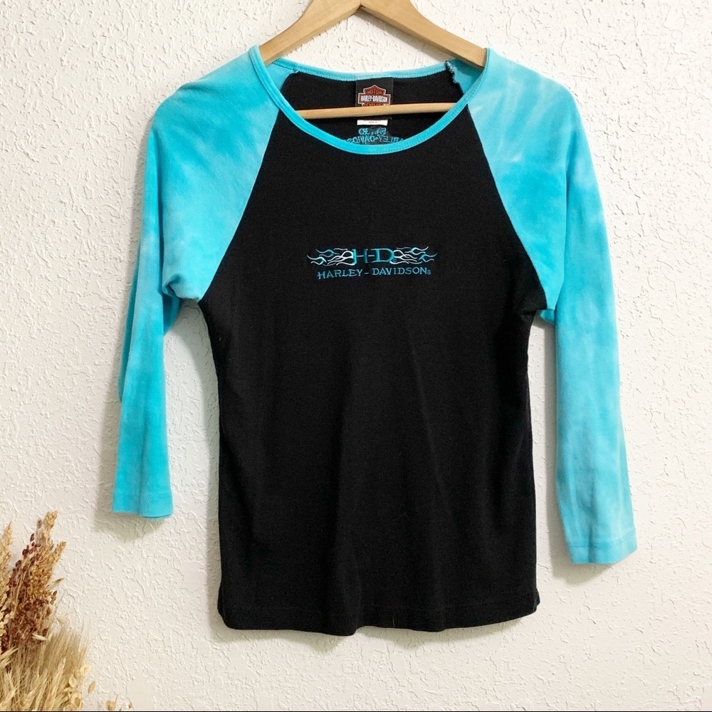 Harley-Davidson tie dye raglan top